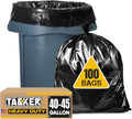 Tasker 45 Gallon Trash Bags, (Value-Pack 100 Bags w/Ties) Extra Large Black Garbage Bags - 39
