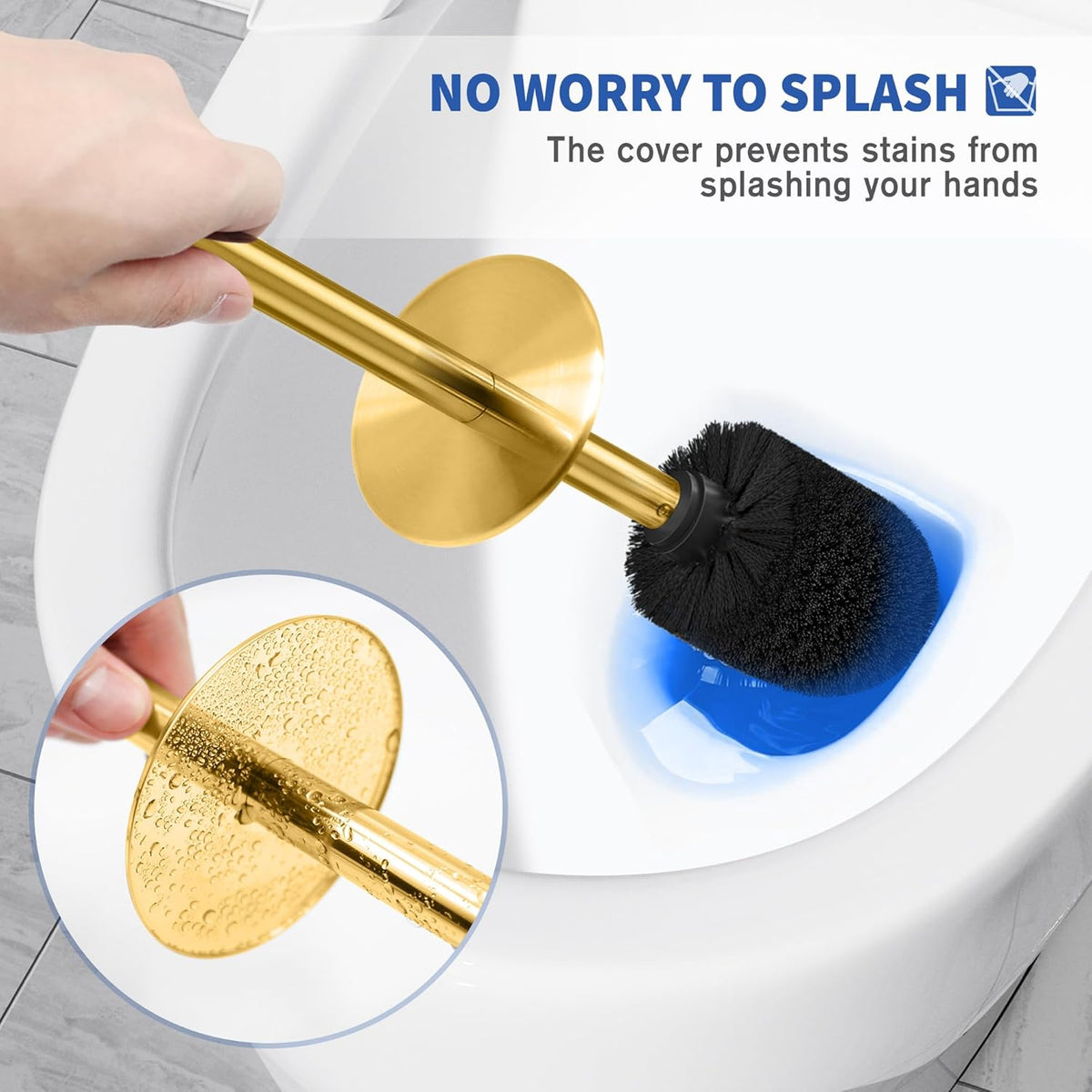 Toilet Brush and Holder, Toilet Brush Stainless Steel, Toilet Bowl Brush for Bathroom
