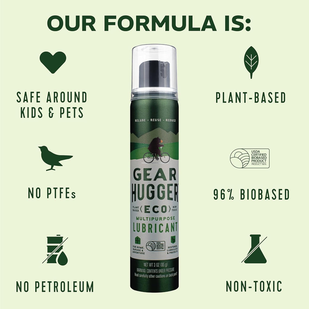Gear Hugger Multipurpose Lubricant - Eco-Friendly (3 oz, Pack of 6), Rust Remover - Garage Door
