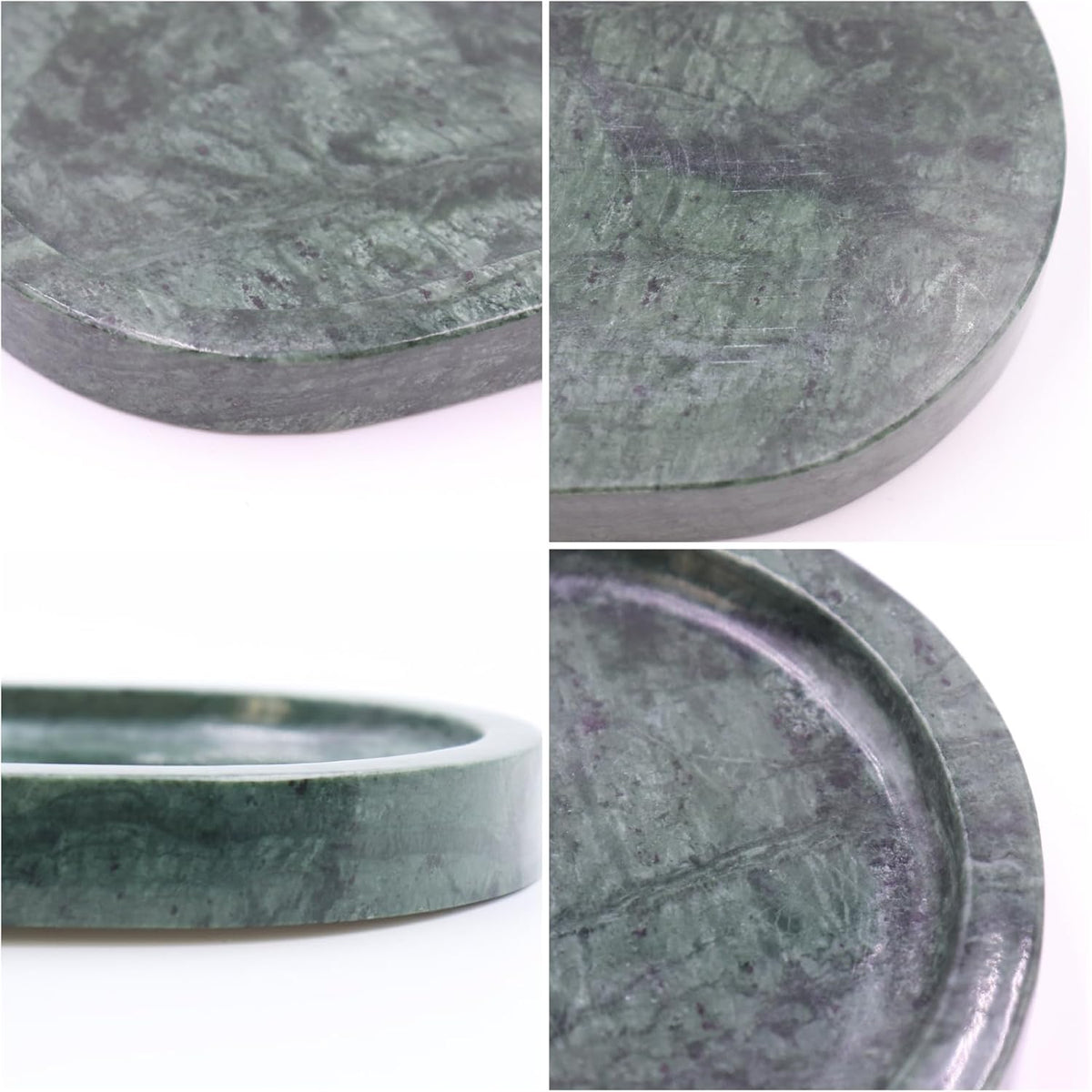 Natural Marble Tray, Oval Vanity Decorative Tray for Bathroom Counter, Countertop Stone Organizer