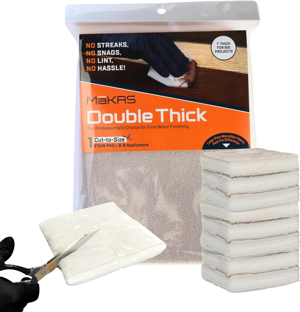 MāKRS Double Thick Stain Pad, Cut-to-Size Staining Pads, 1-Pack, Lint, Snag, Streak-Free