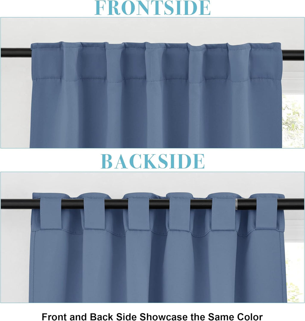 RYB HOME Blackout Curtains for Bathroom, Room Darkening Small Window Decor Energy Efficient Privacy