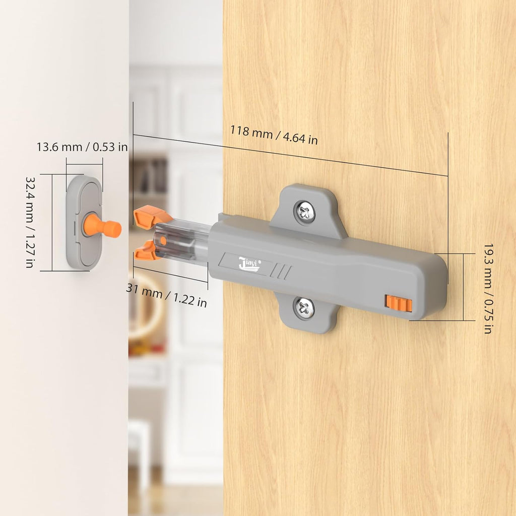 Push to Close Cabinet Latch, Jiayi 10 Pack Push Open Hardware, Cabinet Press Out Latch for Door