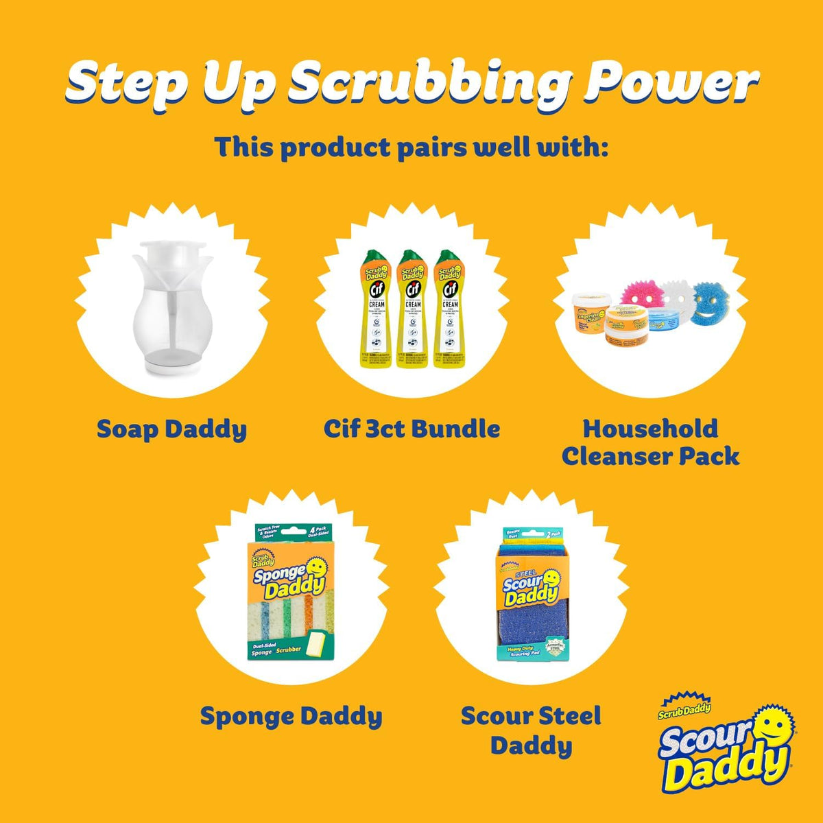 Scrub Daddy Scour Daddy Scouring Pad - Non Scratch Scouring Pad - Sponges for Dishes & Cleaning