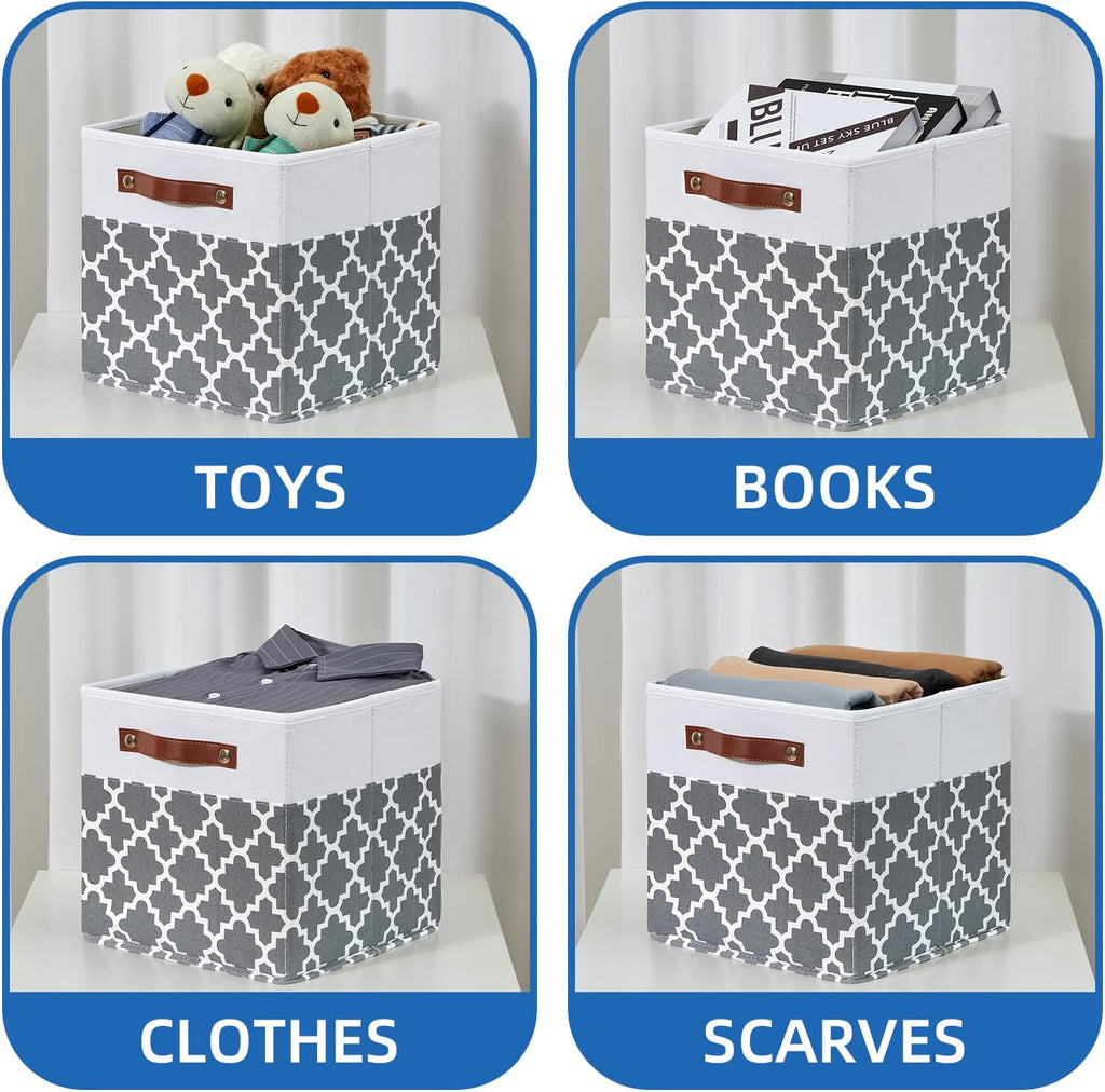 Temary 11x11x11 Cube Storage Bins Cube Organizer Bins 4 Pack Canvas Storage Bin for Home, Cube