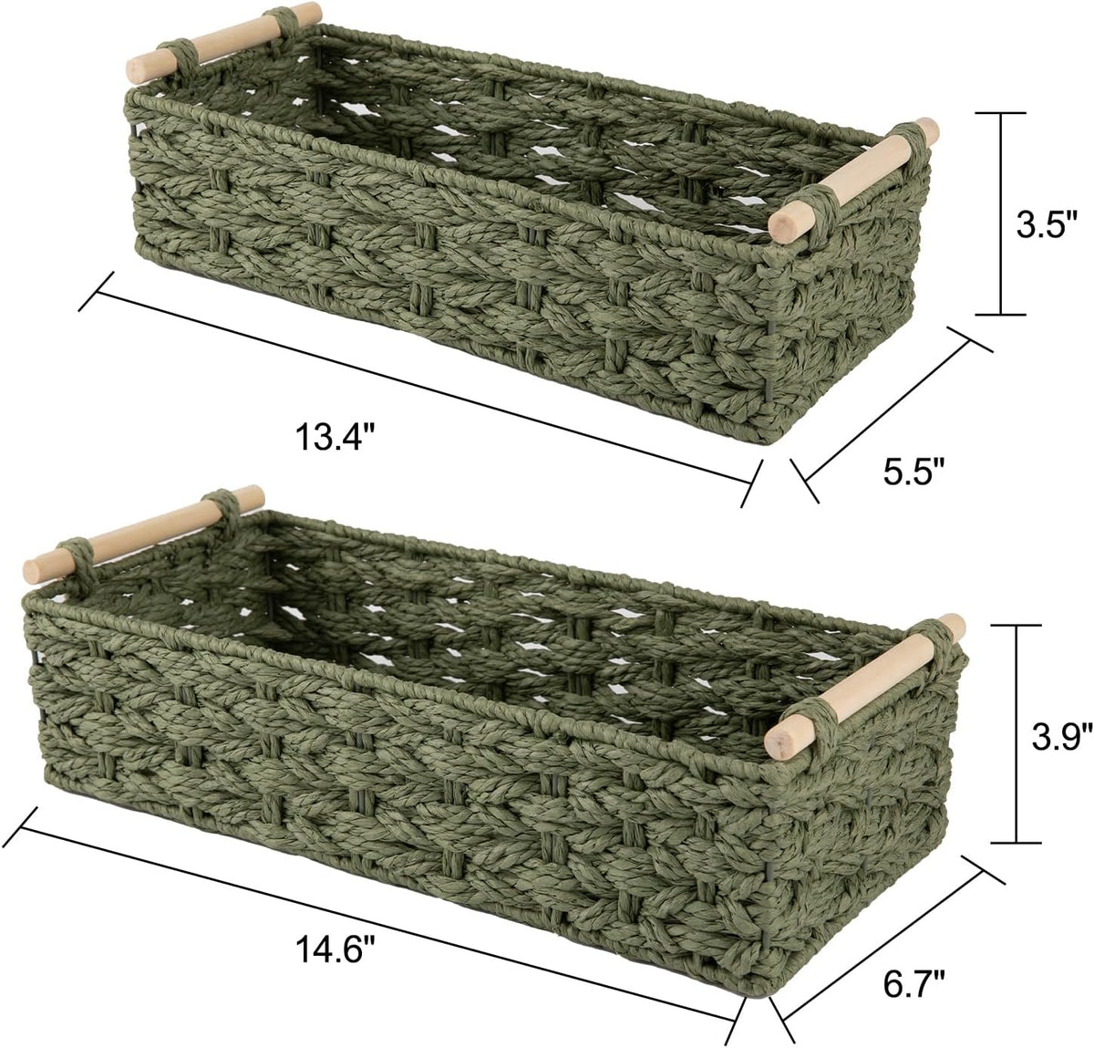 OIAHOMY Toilet Paper Baskets Handmade Paper Rope Decorative Wicker Storage Tank Shelf Cabinet
