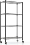 Himimi 72" H Wire Shelving Unit Storage, Metal Storage Shelves with Wheels, Heavy Duty Shelves with