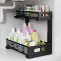 1 Pack-11.4"-16.14"H Under Sink Storage Organizer, Large 2-Tier Elegant Mesh Pull Out Shelf for