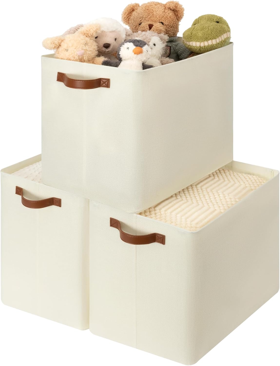 GRANNY SAYS Large Storage Baskets, Closet Storage Bins, Linen Closet organizers and storage, Fabric