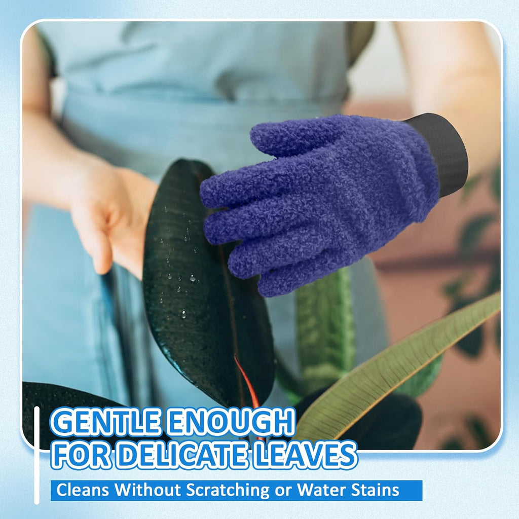 MIG4U 2 Pairs Microfiber Gloves - Dusting Gloves for House Cleaning - Washable Blind Cleaner Duster