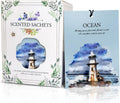 Ocean Scented Sachet Bags - 12 Pack Closet Freshener Odor Eliminator, Long Lasting Home Fragrance