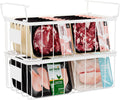 Freezer Storage Organize Baskets - 2 Pack Stackable Deep Freezer Organizer Bins for Most 7 Cu.FT
