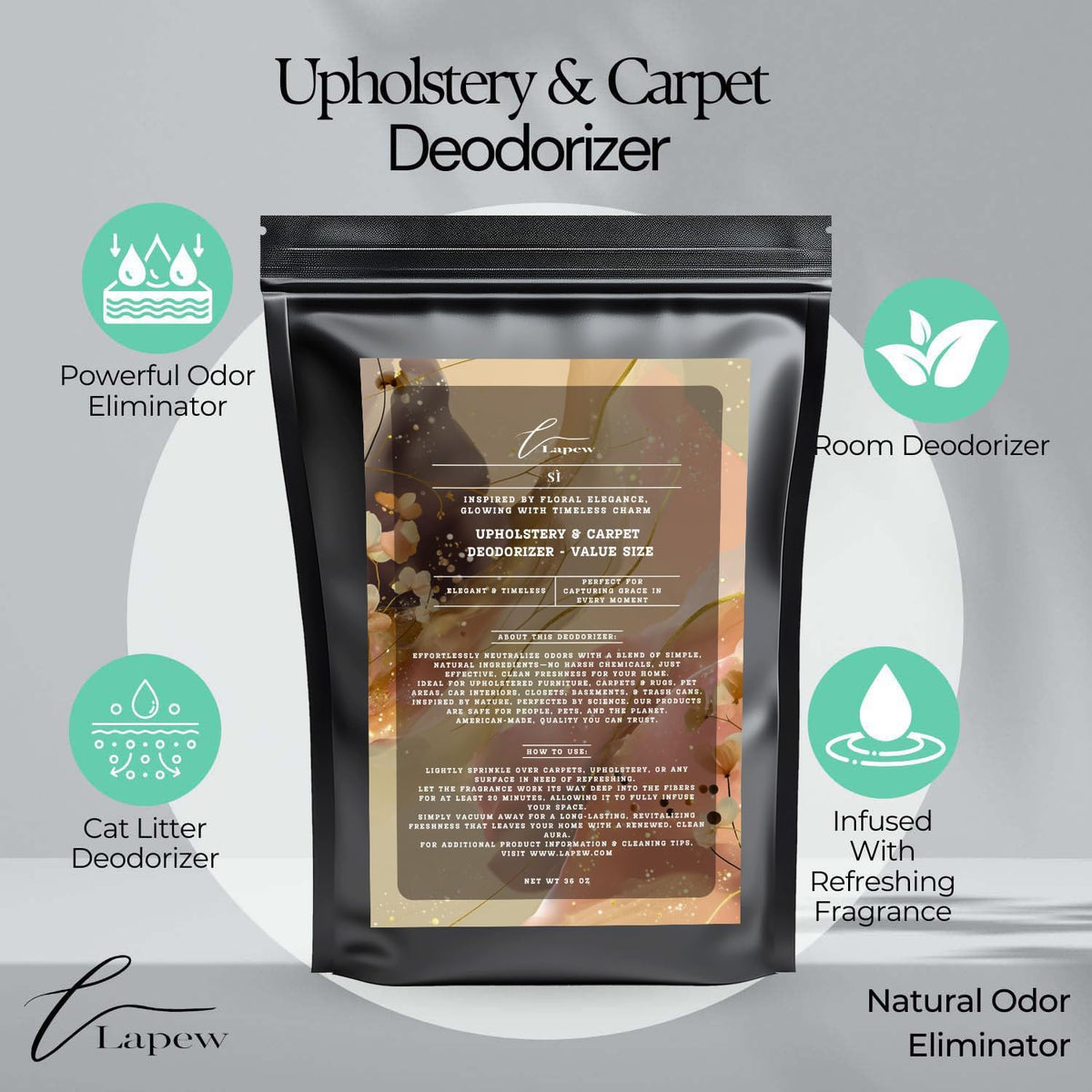Sì Carpet Freshener Powder Value Size 36 oz | Powerful Odor Eliminator for Home | Upholstery
