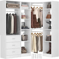 Corner Closet System with 3 Drawers, Corner Closet Organizer System with 13 Shelves & 3 Hanging