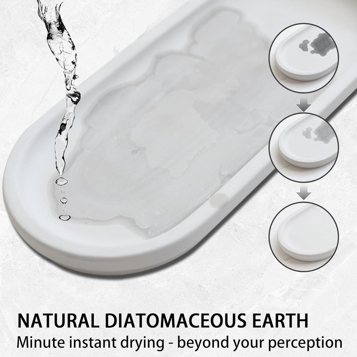 Diatomite Sink Caddy for Kitchen Organizer, Quick Dry Holder for Sponge, Dish, Brush, Bathroom