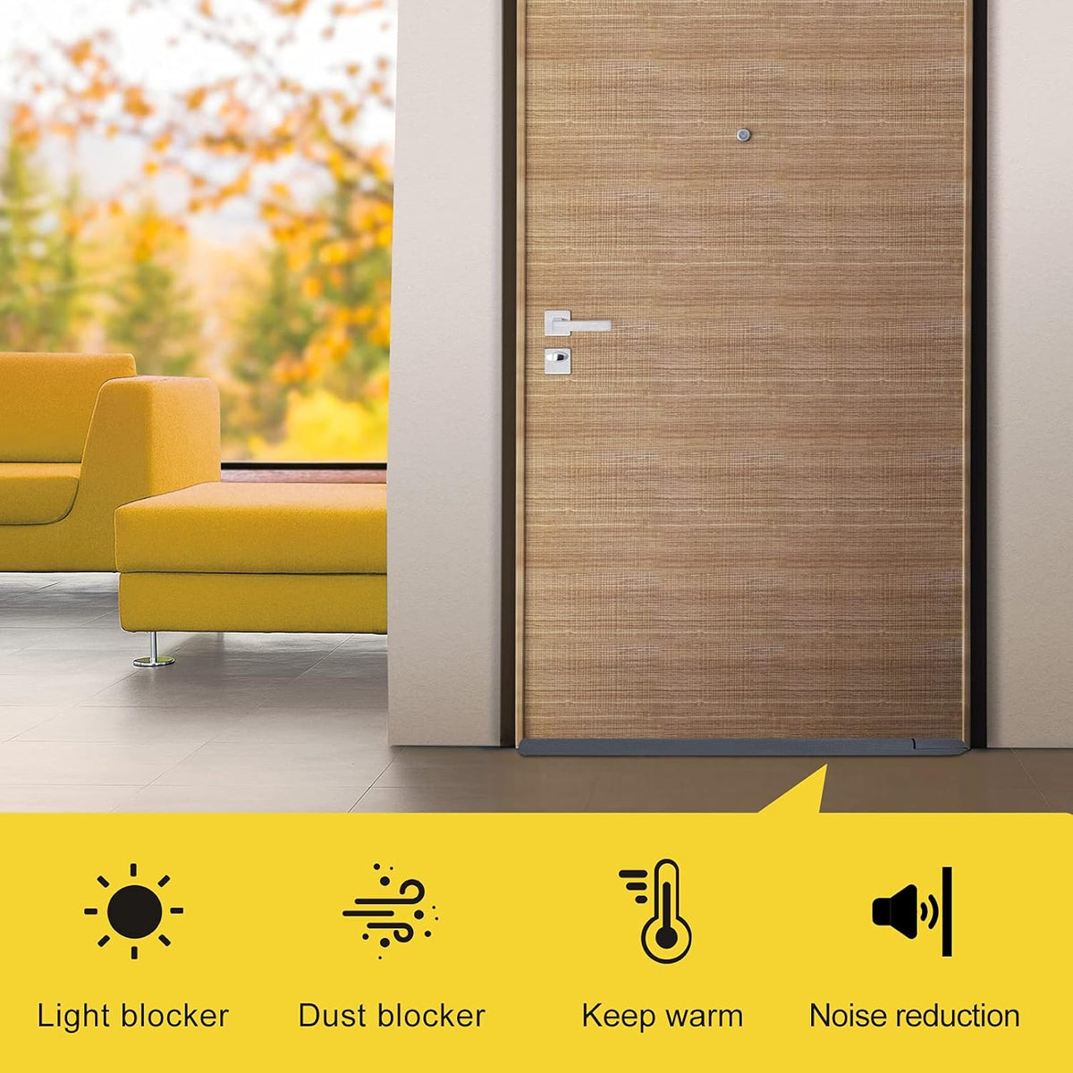 fowong Door Draft Stopper 36 Inch Adjustable Draft Stopper for Bottom of Doors, 30" to 36"