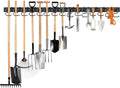 51 Inch Garden Tool Organizer Wall Mount with Non Slip Rubber Coated Metal Hooks, Storage Rack for