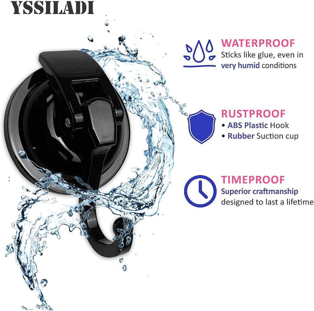 Heavy Duty Suction Cup Hooks for Shower, Bathroom Robe, Garland Decoration - Vacuum Glass Hooks