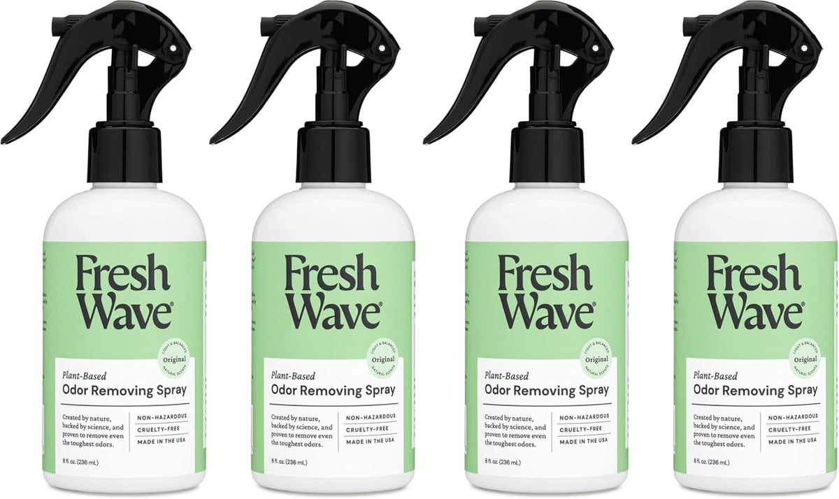 Fresh Wave Odor Eliminator Spray & Air Freshener, 8 oz., Pack of 4 - Odor Absorbers for Home, Safer