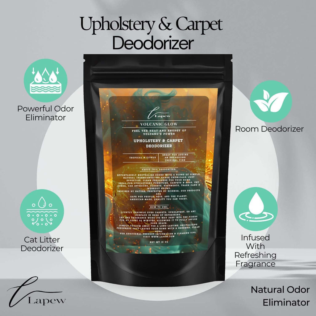 Volcanic Glow Carpet Freshener Powder: Powerful Odor Eliminator for Home, Upholstery Deodorizer