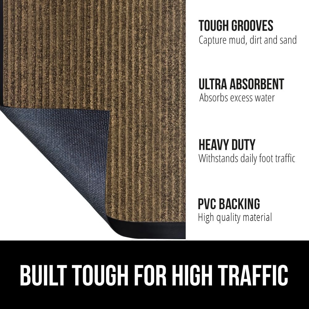 GORILLA GRIP Traffic Guard Door Mat, 59x24, Heavy Duty Welcome Mats, Commercial Office Space