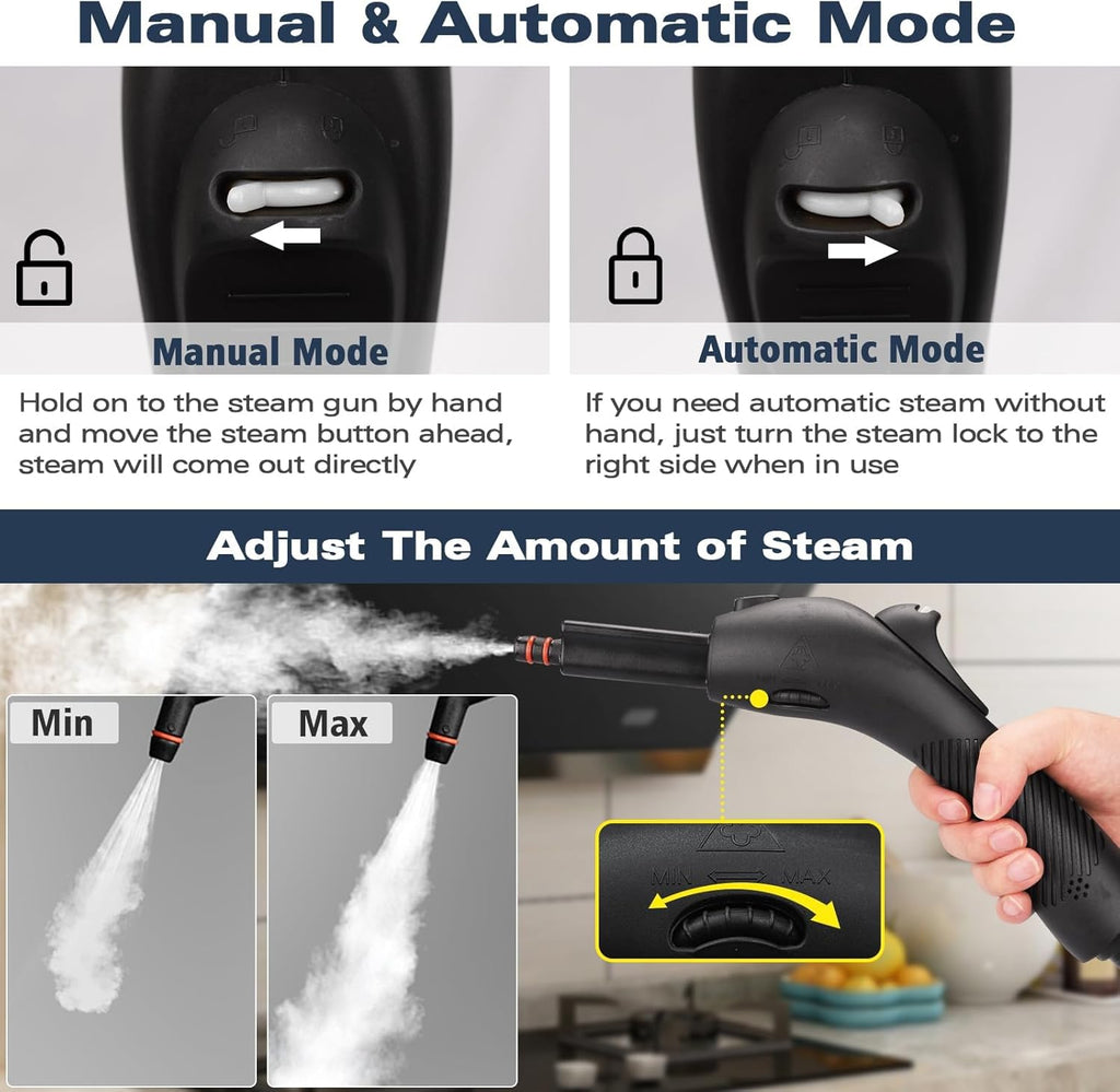 Steam Cleaner, Handheld Steamer with 21 Accessories, 248°F High-Temperature Steam for Floors