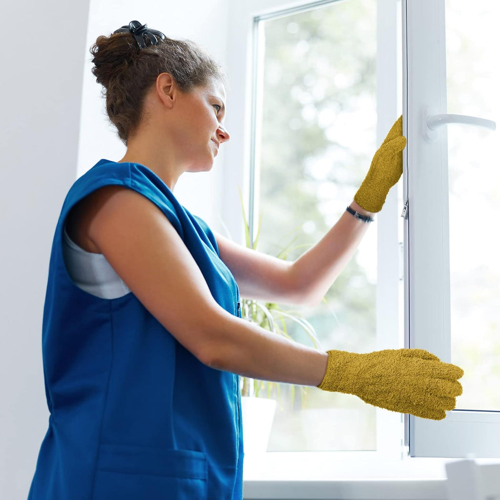 Patelai 3 Pairs Microfiber Plant Dusting Gloves Leaf Cleaning Gloves for Indoor Plants, Blinds