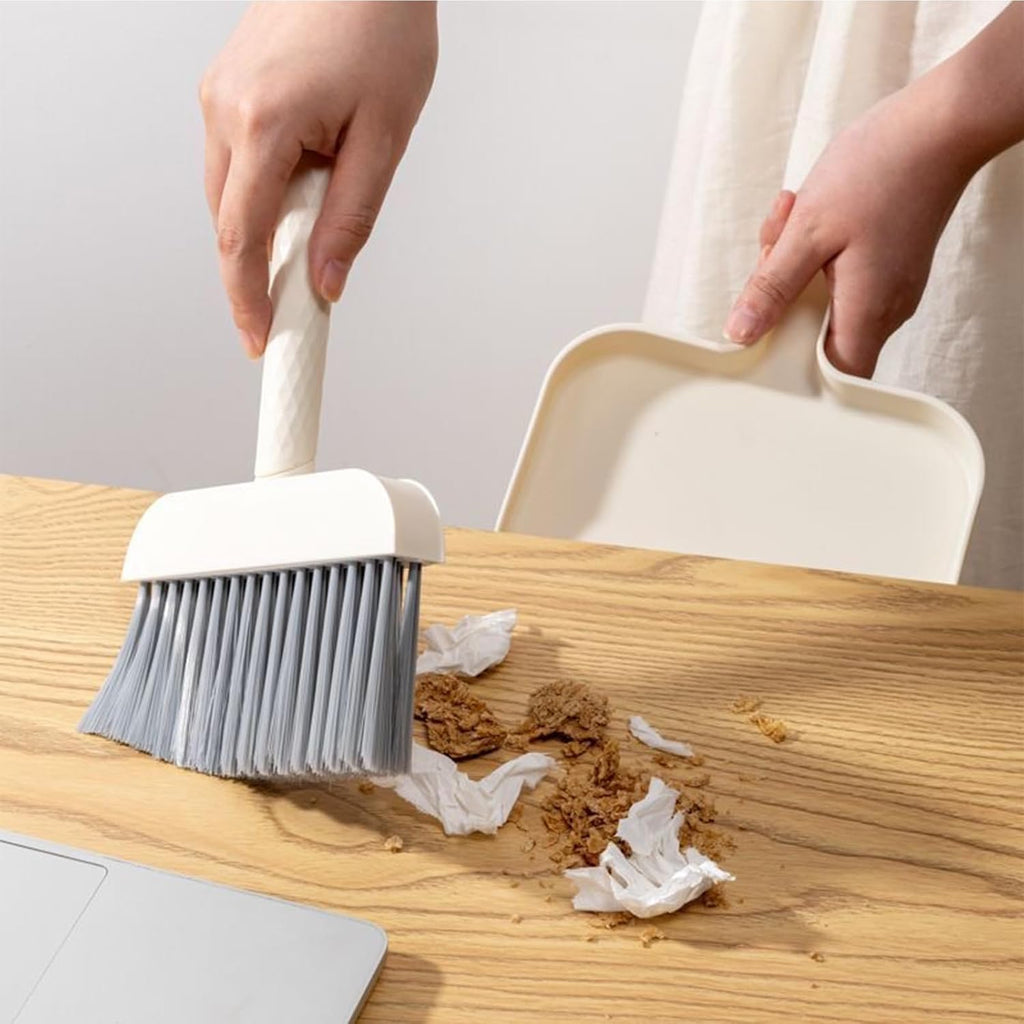 Mini Broom and Dustpan Set - Compact Cleaning Kit for Home, Car, Camping, Pet Hair, Small Spaces &