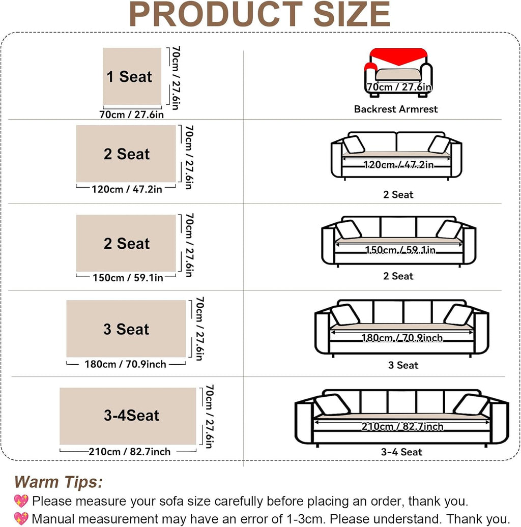 OTOB Plush Couch Cover for Dogs Washable, Non Slip Fuzzy Soft Armrest Backrest Sofa Slipcovers