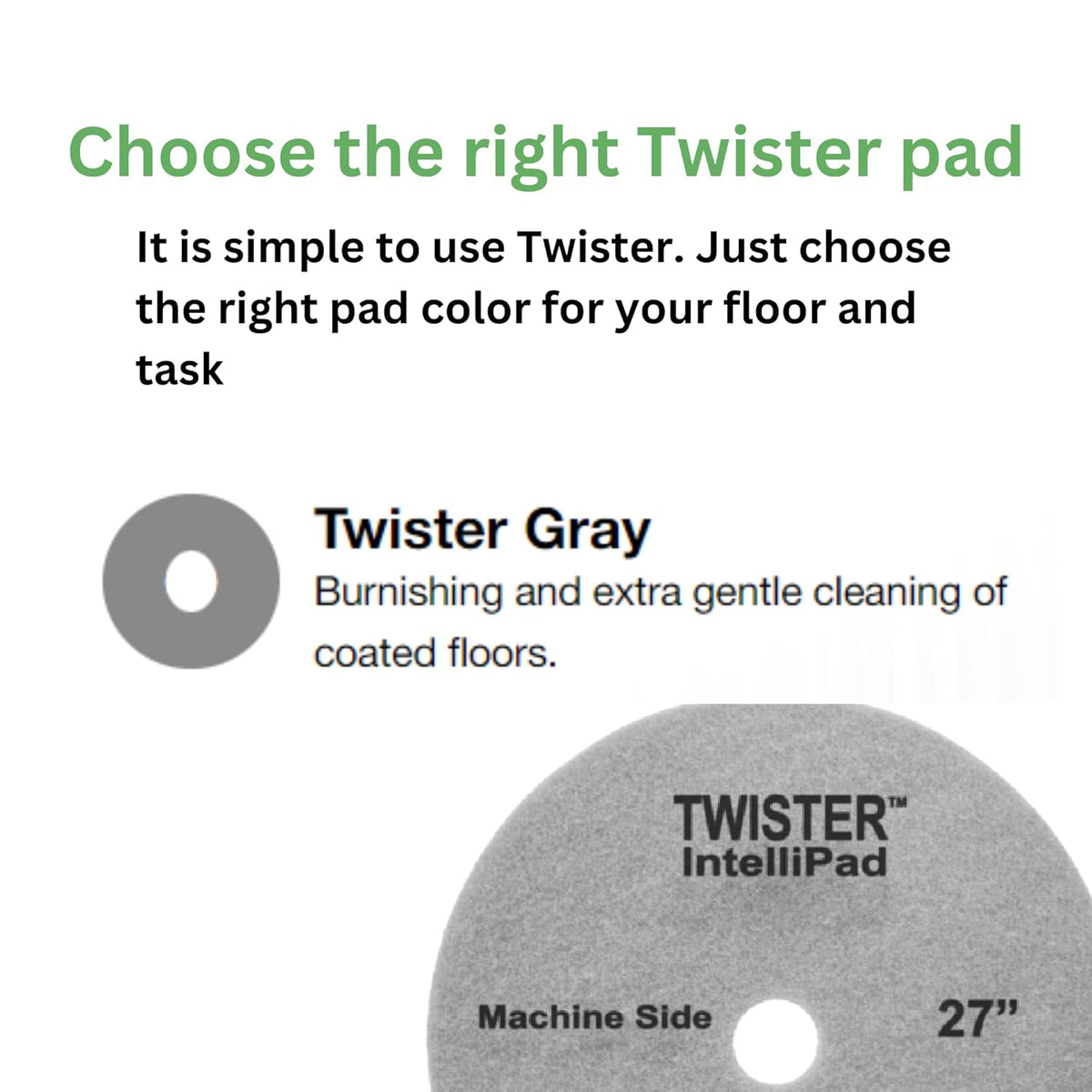 Diversey DD800430 TASKI Twister Intellipad Diamond Coated Floor Machine Cleaning Pad, Made in USA