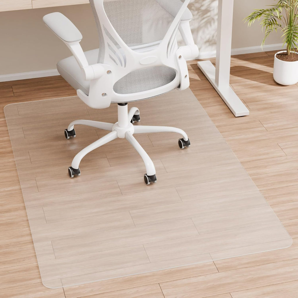 Office Chair Mat for Hardwood Floor, 48” x 40” Crystal Clear Hard Floor Chair Mat, Transparent