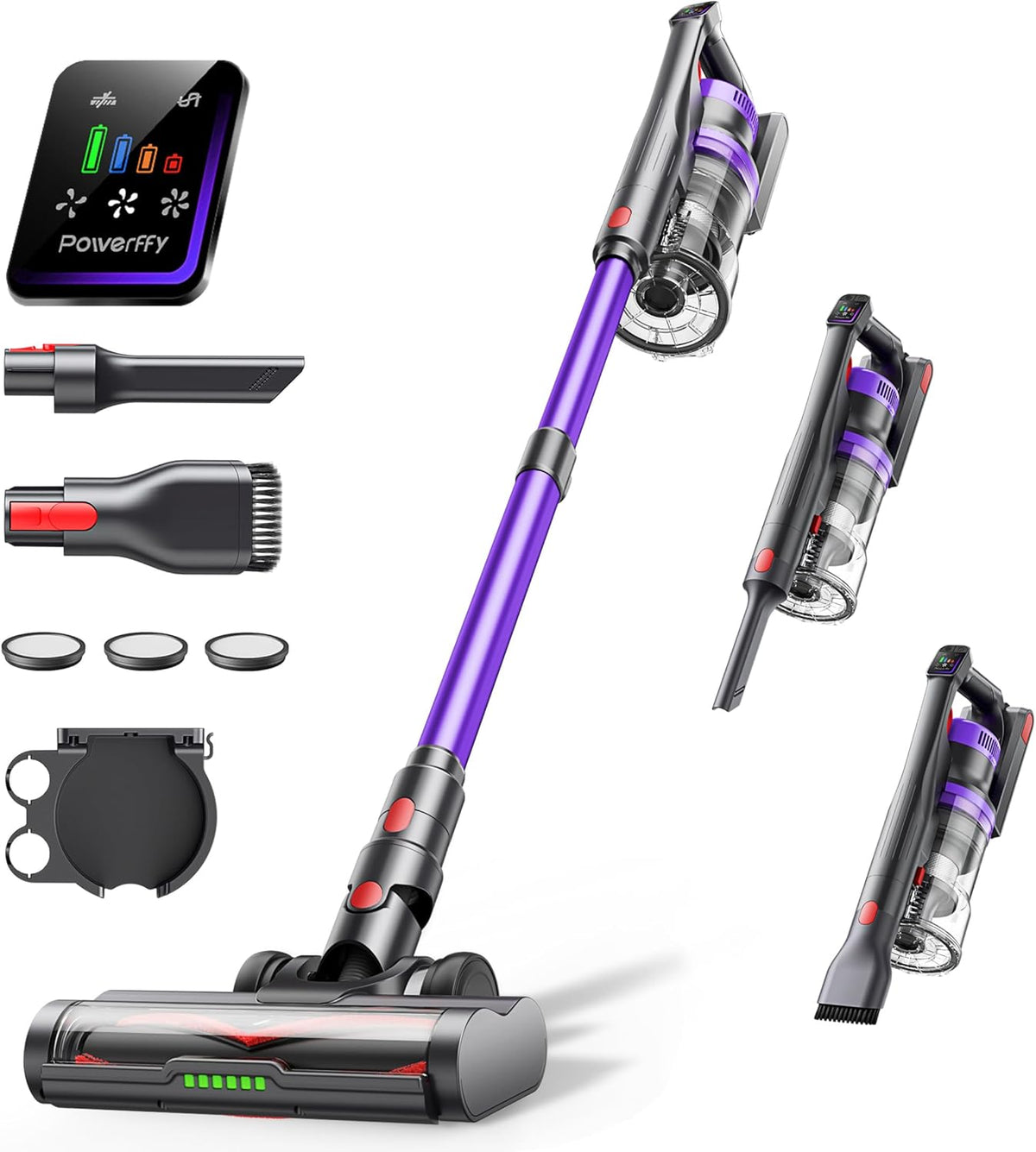 Cordless Vacuum Cleaner, 600W 50Kpa Stick Vacuum Cleaner with 65mins Rechargeable Battery