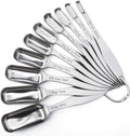 FANGSUN Stainless Steel Narrow Measuring Spoons, Heavy Duty Metal Measuring Spoons with Long Handle