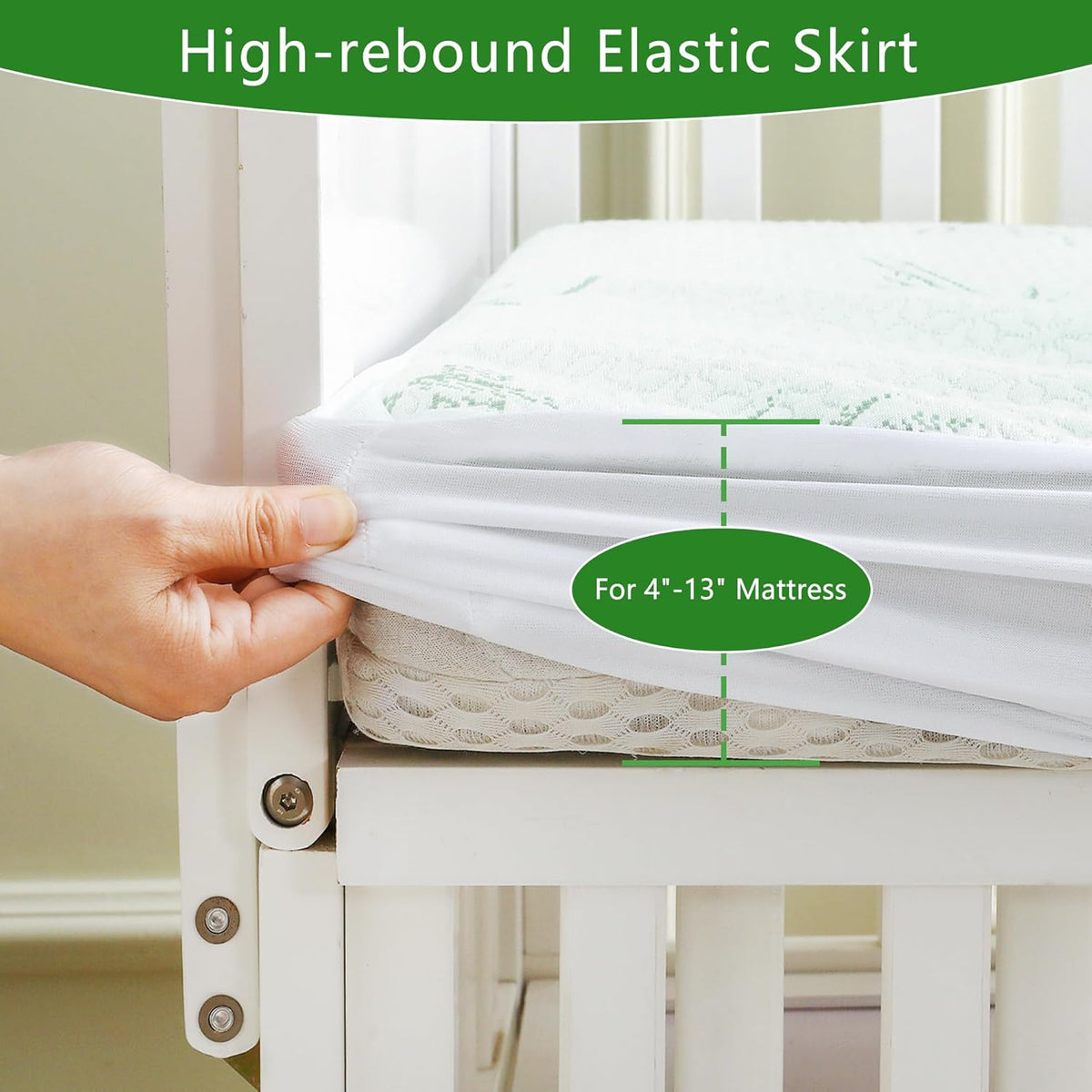 GOONIK 2 Pack Waterproof Crib Mattress Protector, Bamboo Viscose Breathable Crib Mattress Pad Cover