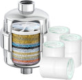 R7 Shower Filter with 4 Replacement Cartridge High Put Shower Water Filter for Hard Water 99.99%