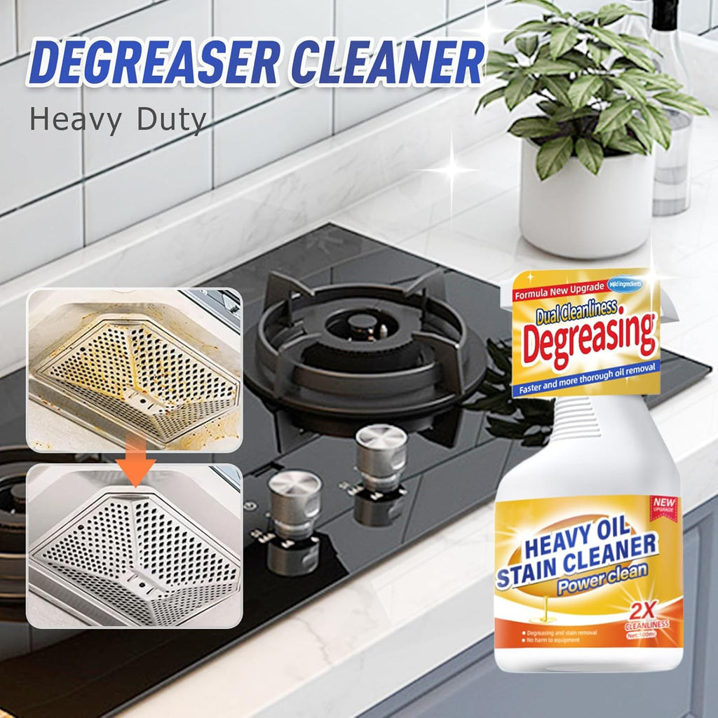 Kitchen Heavy Oil Cleaner, 2025 Newly Upgraded Heavy Duty Oil Stain Remover, 500 ML Multipurpose