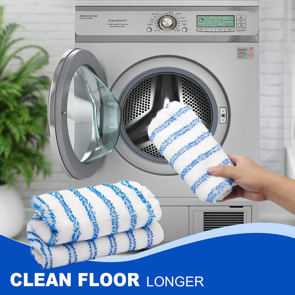 4 Pack Reusable Mop Replacement Pads Suitable for 15*8 inch Flat Mops, Compatible with Hardwood
