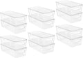 Vtopmart 12pcs Clear Organizers and Storage Bins with Lids, Stackable Plastic Storage Containers