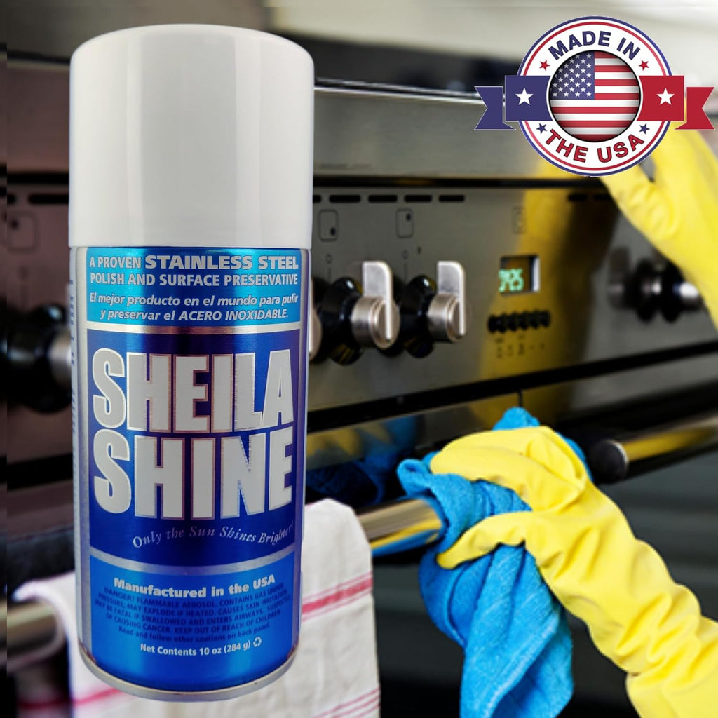 Sheila Shine 2 x 10 Oz. Stainless Steel Cleaner and Polish Aerosol Spray, Protect Household Kitchen