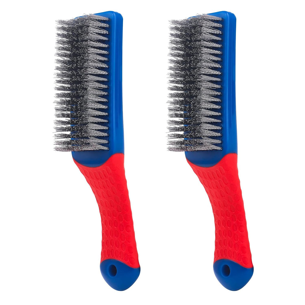 Wire Brushes 2 Pcs Steel Brushes Heavy Duty Carbon Steel and Stainless Steel Wire Scratch Brush