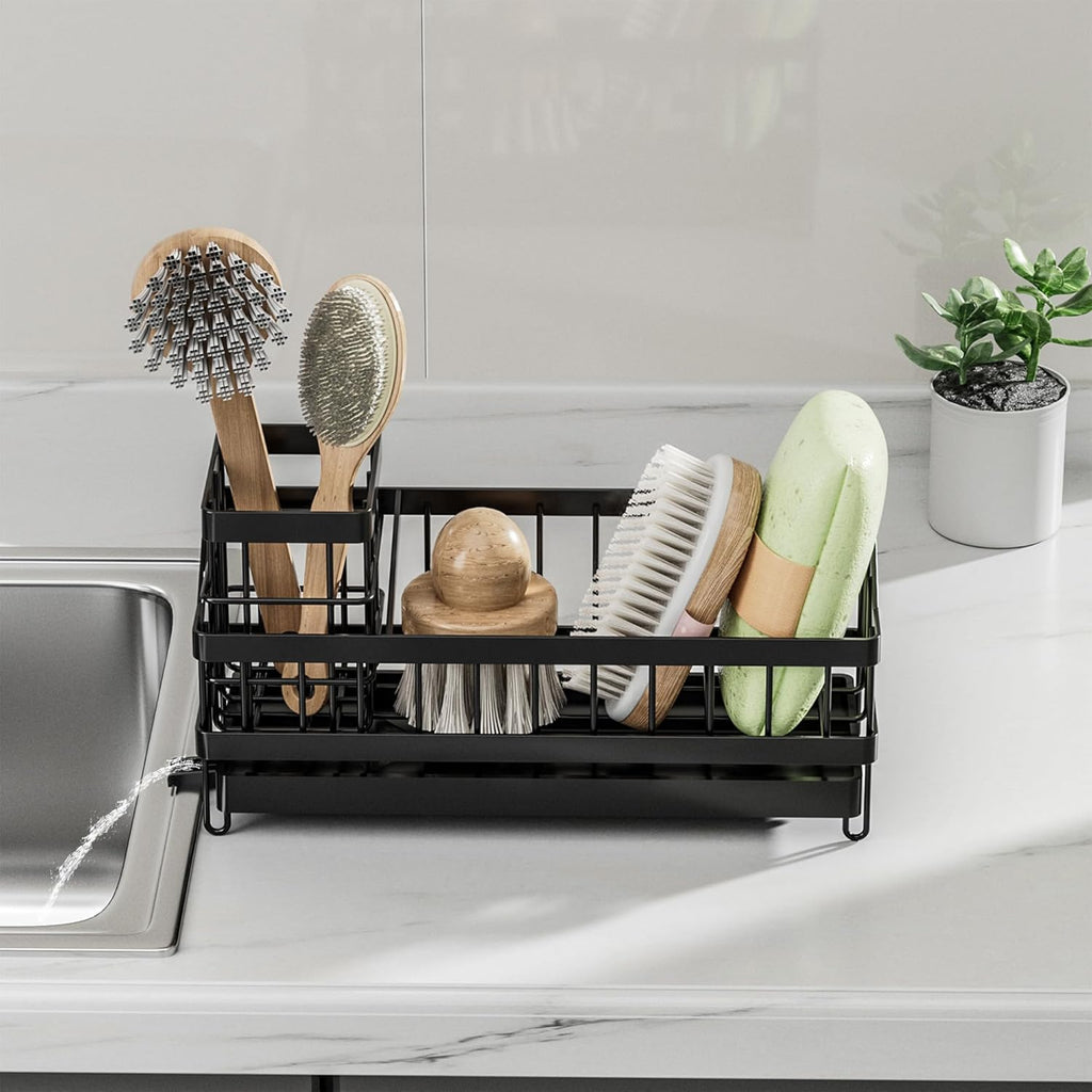 Large Sponge Holder for Sink, Stainless Steel Sink Caddy Organizer with Rotatable Spout - Kitchen
