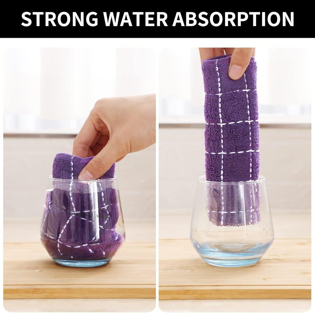 Homaxy 100% Cotton Terry Kitchen Dish Cloths, Ultra Soft and Absorbent Dish Towels for Kitchen