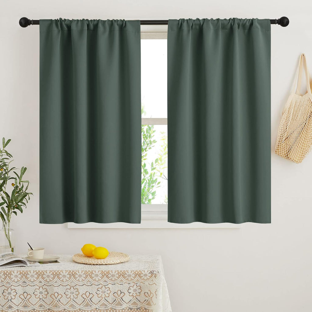 RYB HOME Dorm Curtains Room Darkening, 45 inch Length Privacy Window Treatment Thermal Insulated