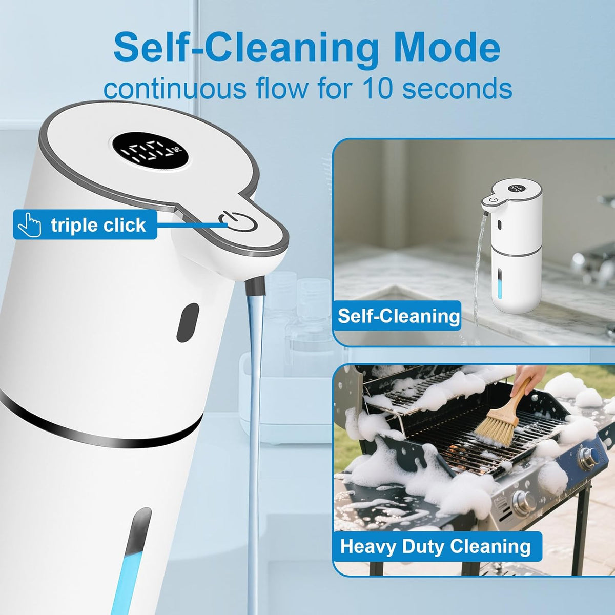 Automatic Liquid Soap Dispenser Touchless, USB Rechargeable Smart Hand Soap Dispenser, 6-Level