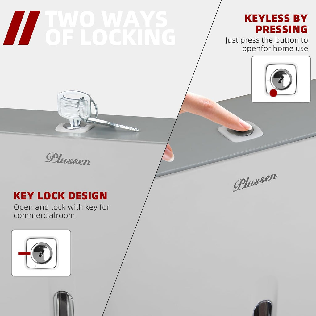 Commercial Paper Towel Dispenser Wall Mount with Key Pack of 2 Plastic 10⅞” Length X 8¼” Height X