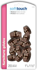Nail-on, Heavy Duty Felt Pads for Wood Furniture and Hard Surfaces Value Pack (20 piece) - Walnut
