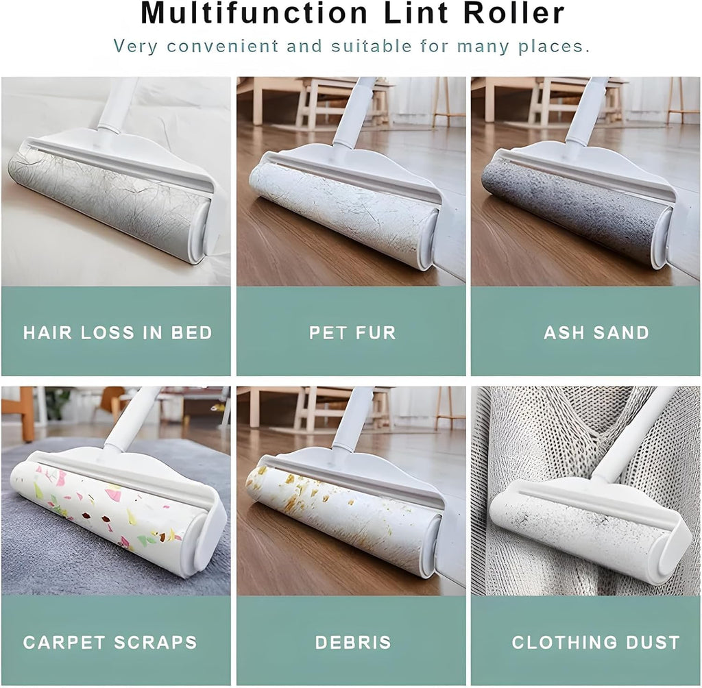 YHPDVI Lint Roller for Pet Hair – 7.5" Extra Wide Sticky Roller with 2 Refills & Long Handle |