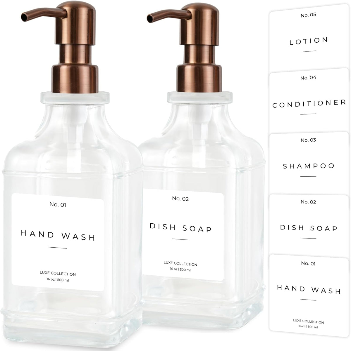 Emerson Essentials Soap Dispenser, Dish Soap Dispenser, Soap Bottle Bathroom Set, Farmhouse