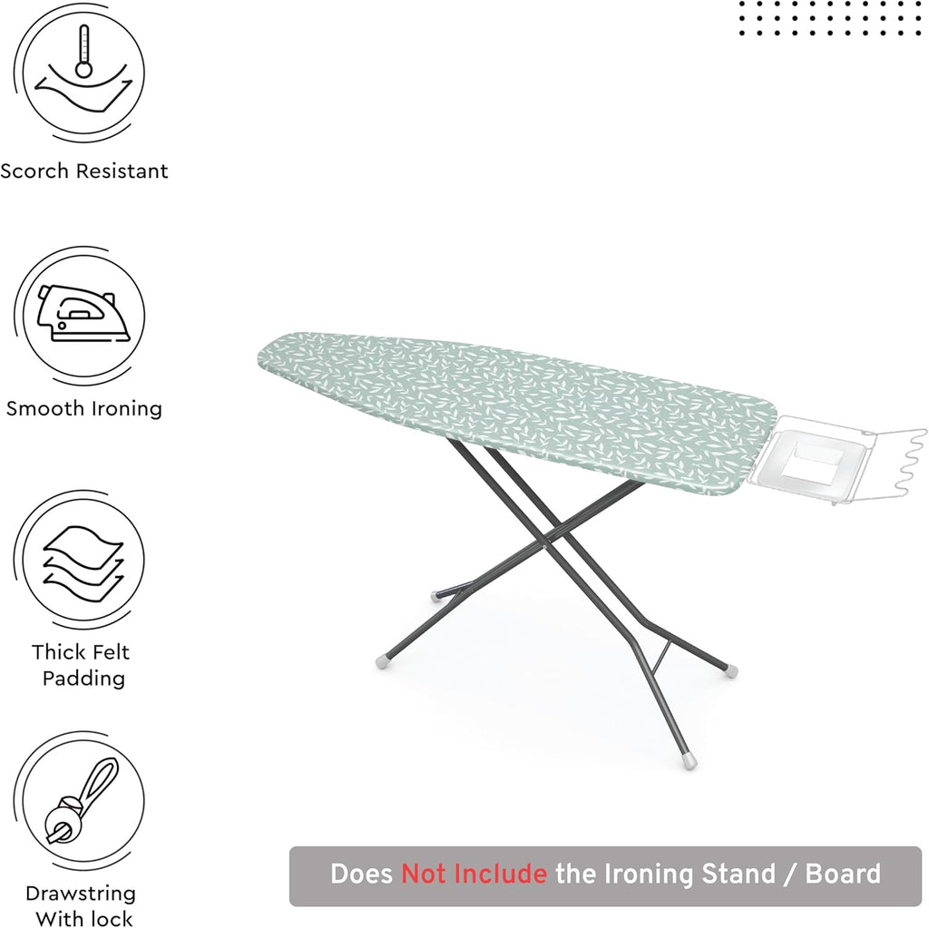 Encasa XO Ironing Board Cover and Pad 49"x18" - Thick 3mm Felt Padding, Drawstring Tightening &