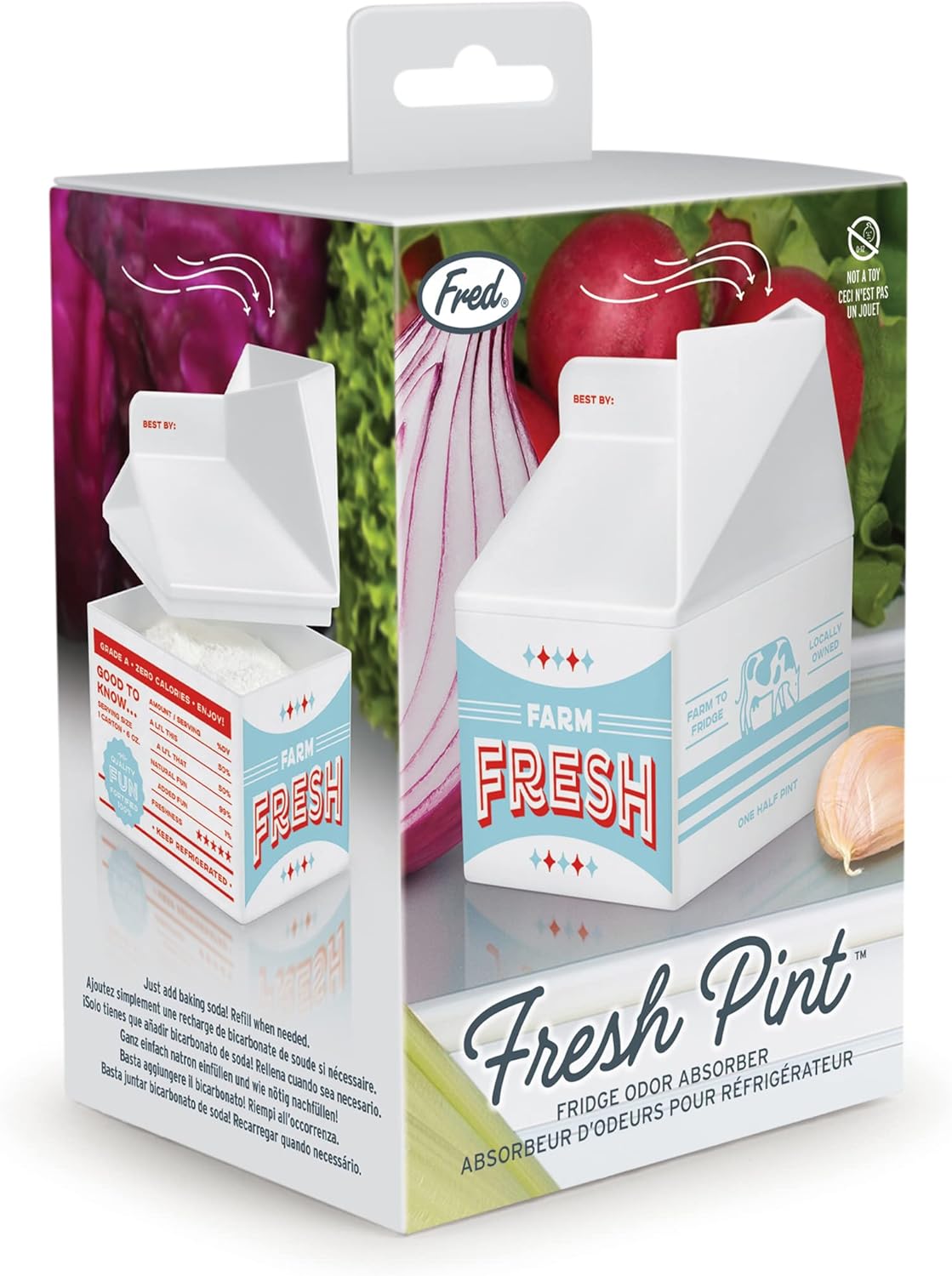 Genuine Fred FRESH PINT, Milk Carton Fridge Deodorizer